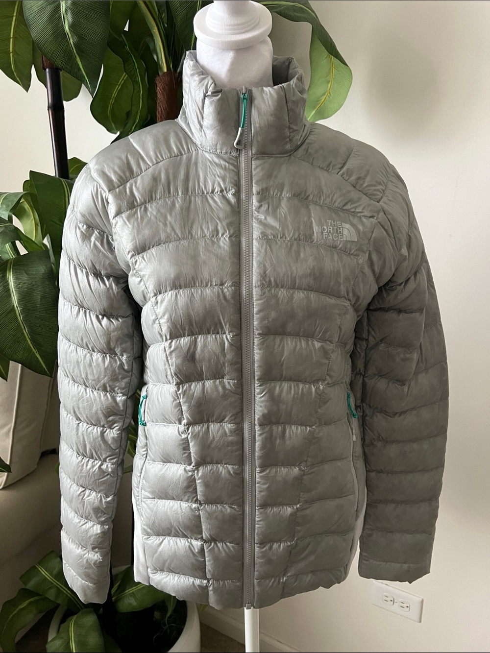 The North Face Women's Silver Quilted Down Puffer Jacket